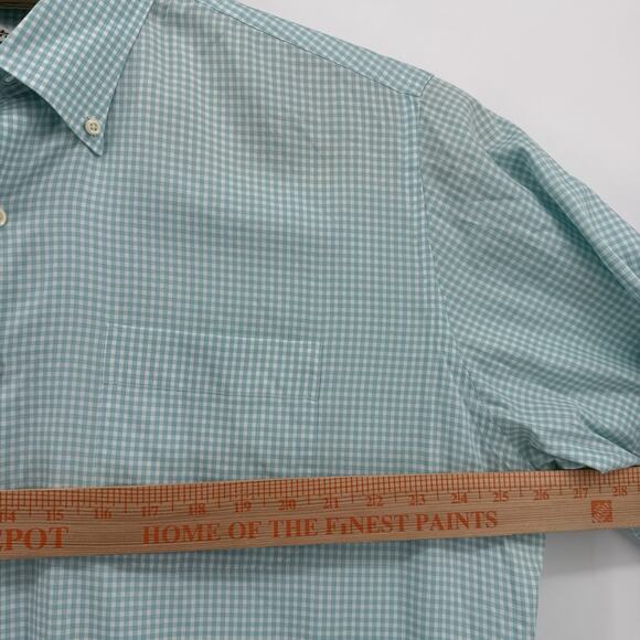 Peter Millar Men's White Blue Check Crown Soft Button Down Shirt Silk Blend XL - Picture 12 of 14